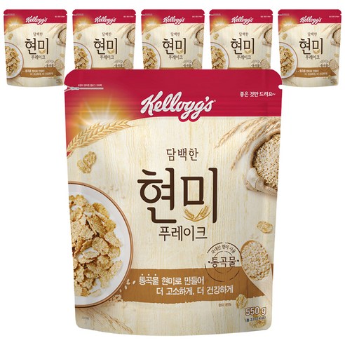 켈로그 담백한 현미 푸레이크 시리얼, 550g, 6개