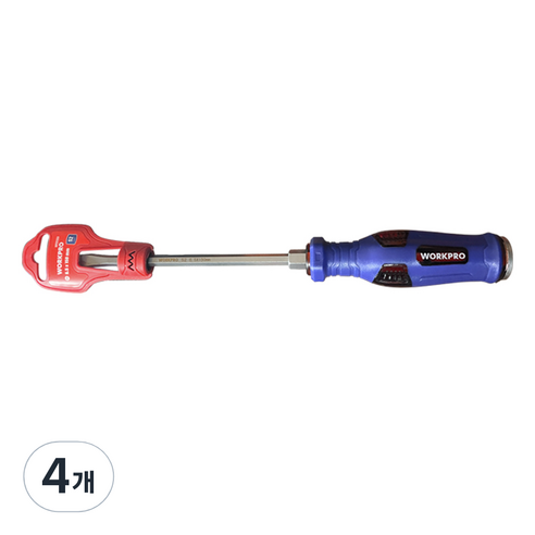 워크프로 투명 일자 드라이버 6.5 x 100 mm WP221202, 4개