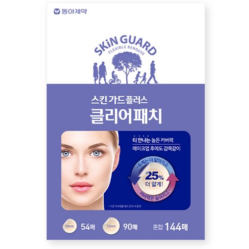   Dong-A Pharmaceutical Skin Guard Plus Clear Patch 144p, 144 pieces, 1 piece
