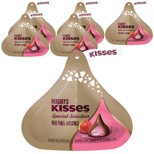 허쉬 키세스 스페셜 셀렉션 스트로베리 초콜릿, 6개, 36g