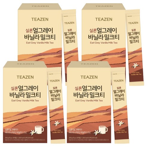 티젠 실론 얼그레이 바닐라 밀크티, 15g, 20개입, 4개