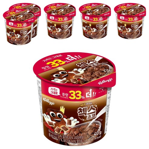 첵스초코 오곡 컵 시리얼, 40g, 6개