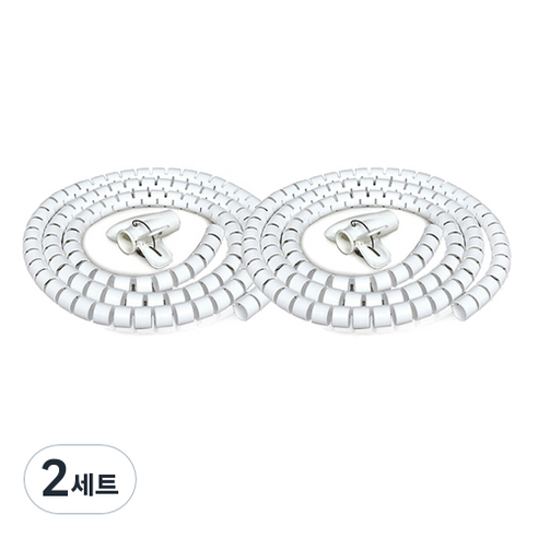 생활살림 스네이크 전선 케이블 커버, 2세트, 화이트