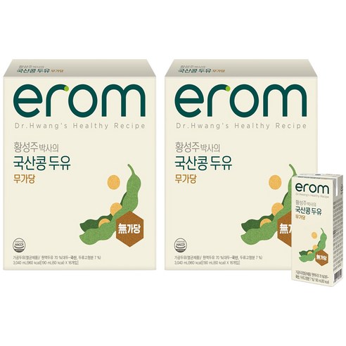 이롬 황성주 박사의 국산콩 두유 무가당, 190ml, 32개