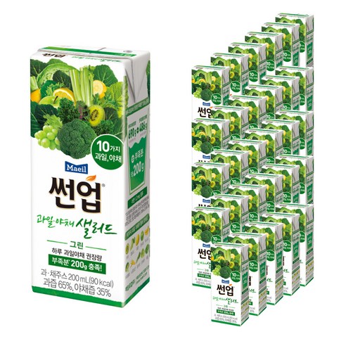 매일유업 썬업 과일 야채 샐러드 그린 주스, 200ml, 48개입