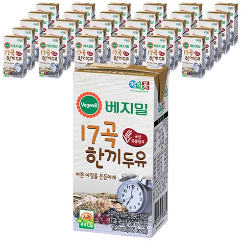 베지밀 17곡 한끼두유, 190ml, 48개