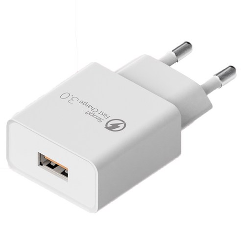 서가 퀵차지 QC3.0 18W USB 고속충전기 어댑터, 화이트, 1개