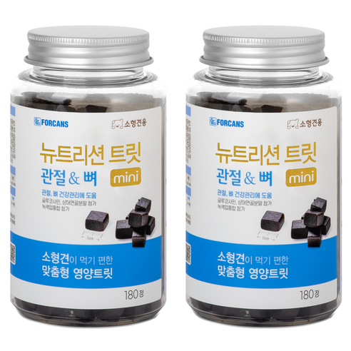 포켄스 강아지 뉴트리션 트릿 미니 영양제, 180정, 뼈/관절강화, 2개