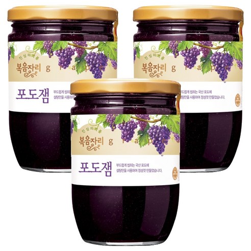 [복음자리] 과일잼(포도잼), 620g, 3개