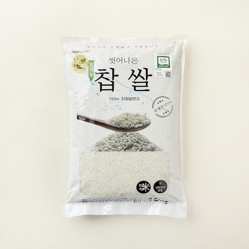 유기농 씻어나온 찹쌀, 10kg, 1개