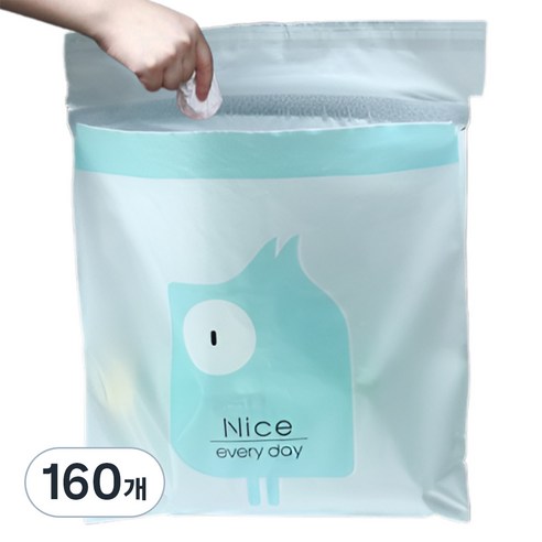 홈앤코 차량용 부착형 쓰레기봉투 블루, 160개, 10L