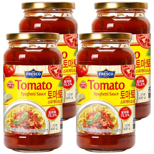 오뚜기 프레스코 토마토 스파게티소스, 400g, 4개