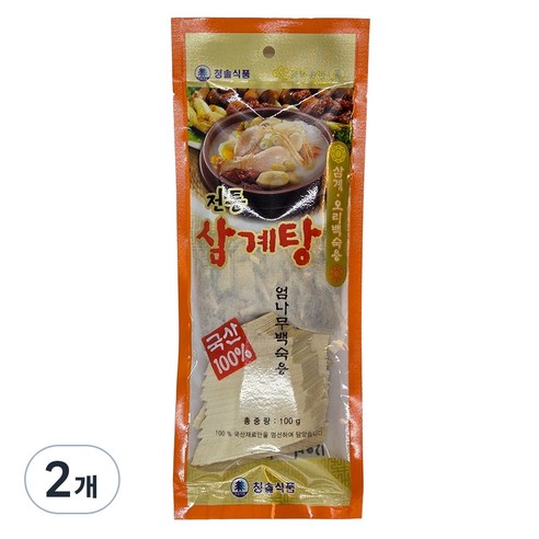 청솔식품 국산 100% 전통 삼계탕 엄나무 백숙용 육수 재료 원물 / 티백형, 100g, 2개