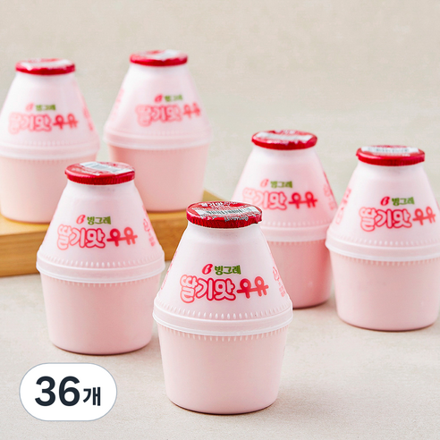 빙그레 딸기맛우유, 240ml, 36개