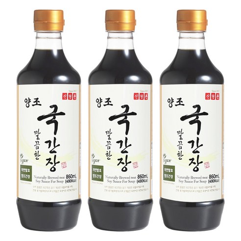 신앙촌 양조 깔끔한 국간장, 860ml, 3개