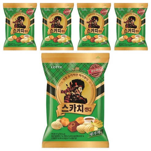 스카치 캔디 세가지맛, 157g, 5개