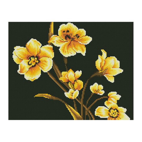 아이러브페인팅 정물 DIY 보석십자수 50 x 40 cm, 황금모란꽃, 1세트