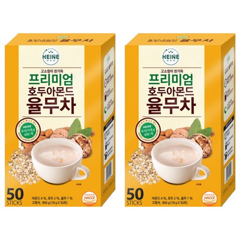 다농원 하이네 프리미엄 호두아몬드 율무차, 18g, 50개입, 2개
