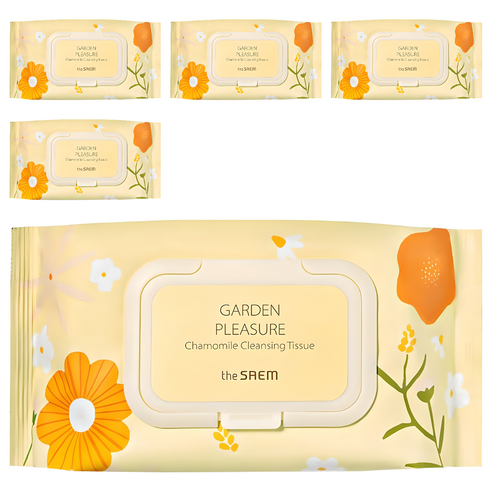 더샘 가든 플레져 캐모마일 클렌징 티슈, 100매입, 5개