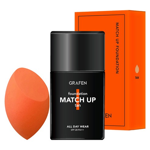 그라펜 매치업 파운데이션 40ml + 엣지 컷 퍼프, 25호 탄, 1개