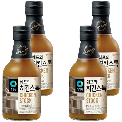 청정원 쉐프의 치킨스톡, 340g, 4개