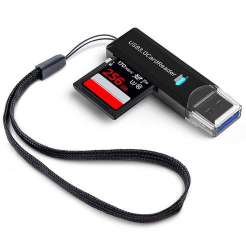 구스페리 USB 3.0 SD 카드 / TF 카드 리더기, 블랙