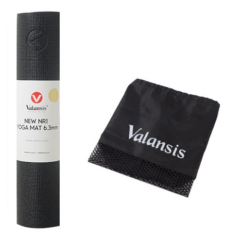 밸런시스 NEW NR1 요가매트 + 가방 세트, 블랙, 1세트