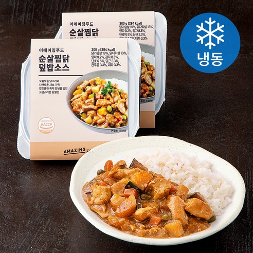 어메이징푸드 순살찜닭 덮밥소스 (냉동), 300g, 2개