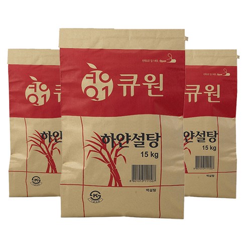 큐원 하얀 설탕, 15kg, 3개