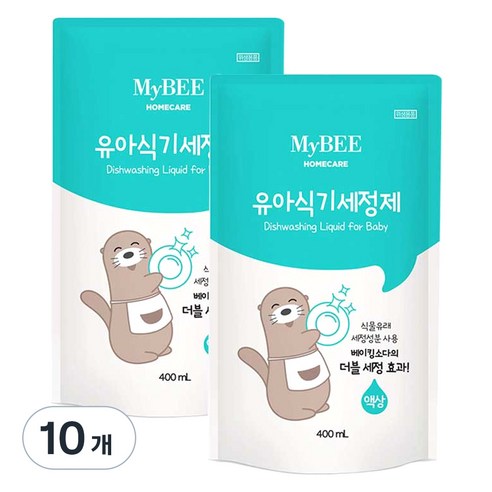 마이비 유아 식기 세정제 액상형 리필, 0.4L, 10개