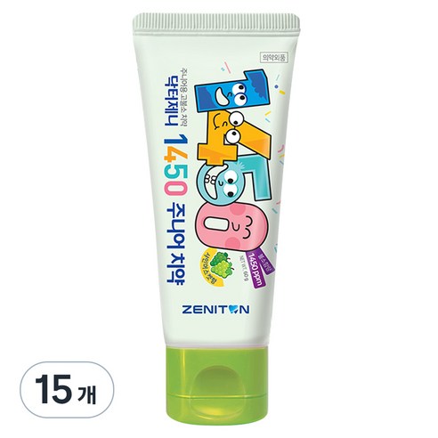 제니튼 닥터제니 1450 고불소 주니어치약 샤인머스켓향, 60g, 15개