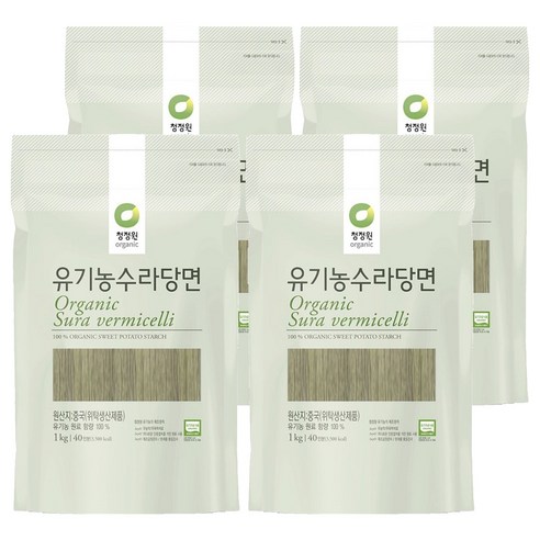 청정원 유기농 수라 당면, 1kg, 4개