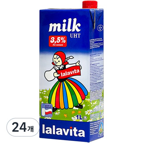 라라비타 멸균 우유, 1L, 24개