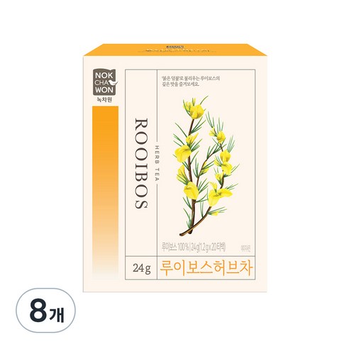 녹차원 루이보스 허브차 20p, 1.2g, 20개입, 8개