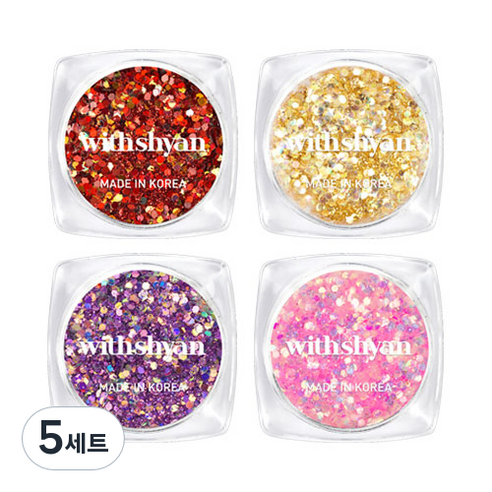 위드샨 프리미엄 쥬얼 네일글리터 4종 세트, D set, 5세트