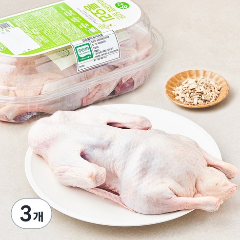 다향 무항생제 인증 백숙재료 담은 통오리 (냉장), 1.6kg, 3개