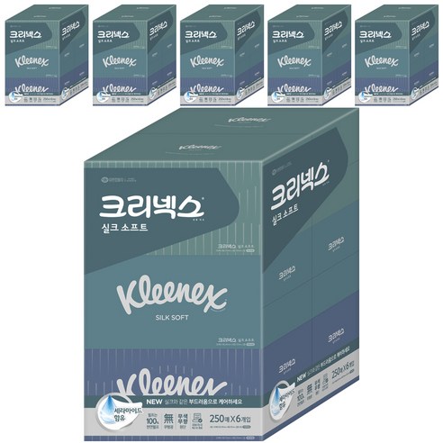 크리넥스 실크소프트 미용티슈 천연펄프 2겹, 250매입, 36개