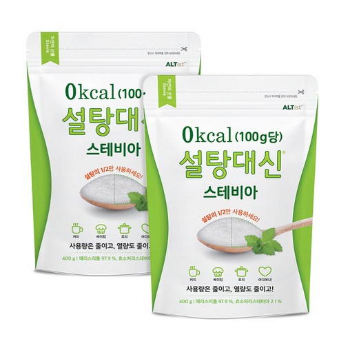 설탕대신 스테비아 에리스리톨 설탕, 400g, 2개