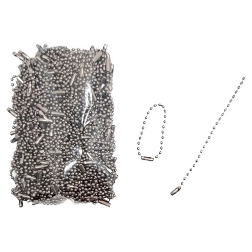 마다꾸미 볼체인 컬러군번줄 줄구슬 12cm, 메탈블랙, 100개