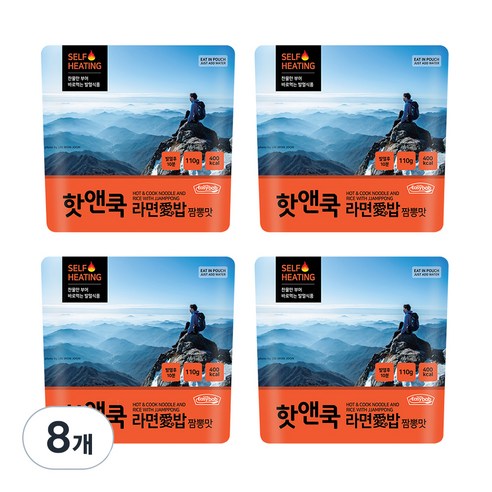 이지밥 핫앤쿡 라면애밥 짬뽕맛, 110g, 8개