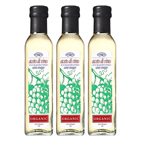 멩가졸리 유기농 화이트 와인 식초, 250ml, 3개
