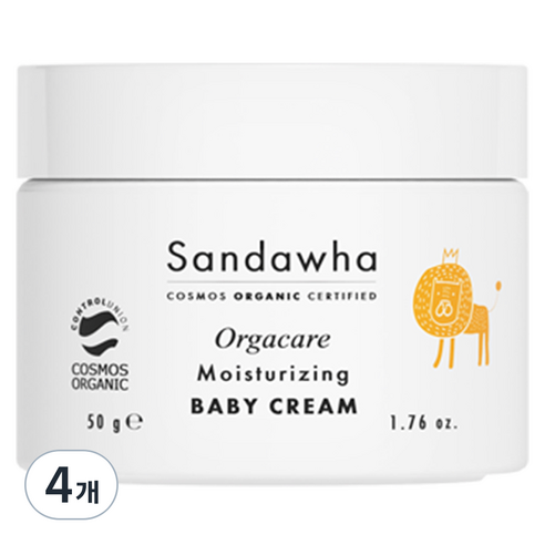 산다화 유아용 모이스춰라이징 베이비 크림, 50g, 4개