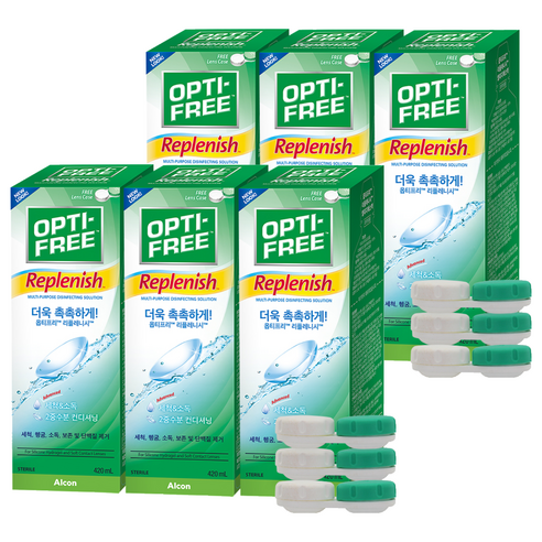 옵티프리 리플레니시 렌즈세정액 3p + 렌즈케이스 3p, 420ml, 6개