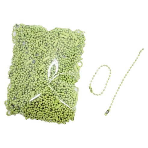 마다꾸미 볼체인 컬러군번줄 줄구슬 12cm, 라이트그린, 50개