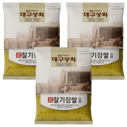 대구상회 국내산 찰기장쌀, 500g, 3개