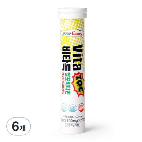 에버틴 비타톡 발포비타민 청포도맛, 20정, 6개