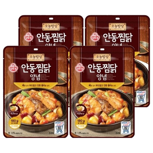 오뚜기 오늘밥상 안동찜닭 양념, 4개, 180g