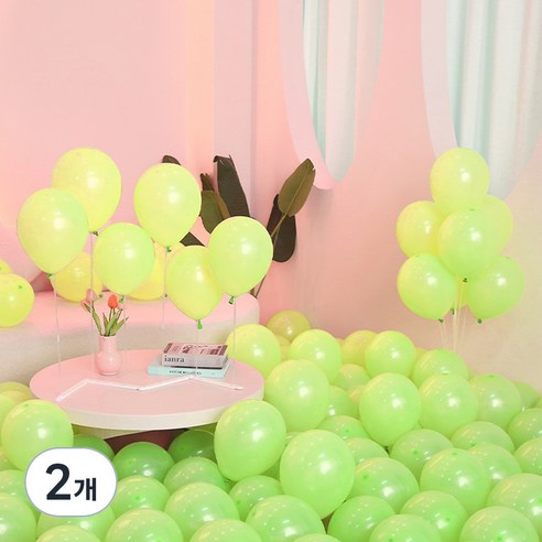 피앤비유니티 스탠다드 라운드 풍선 25cm 100p, 20 라이트그린, 2개