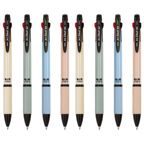 자바펜 제트 3볼 biz 빈티지 펜 4종 세트 0.7mm, BLUE, YELLOW, OLIVE, PEACH, 2세트