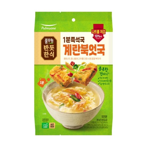 풀무원 1분즉석국 계란북엇국, 30g, 1개